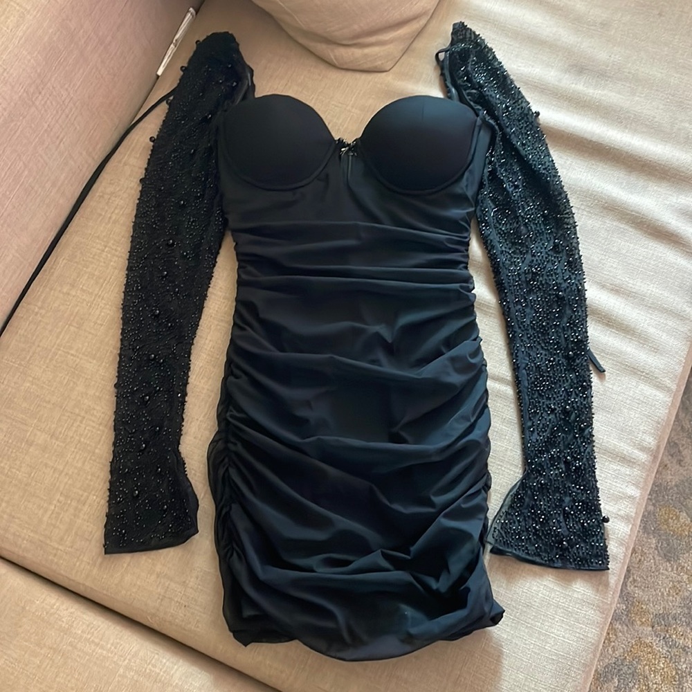 COPY - Oh Polly Embellished Long Sleeve Mini Dress
